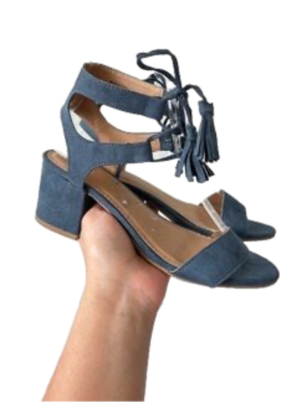 Report Navy Suede Lace-Up Open-Toe Sandals